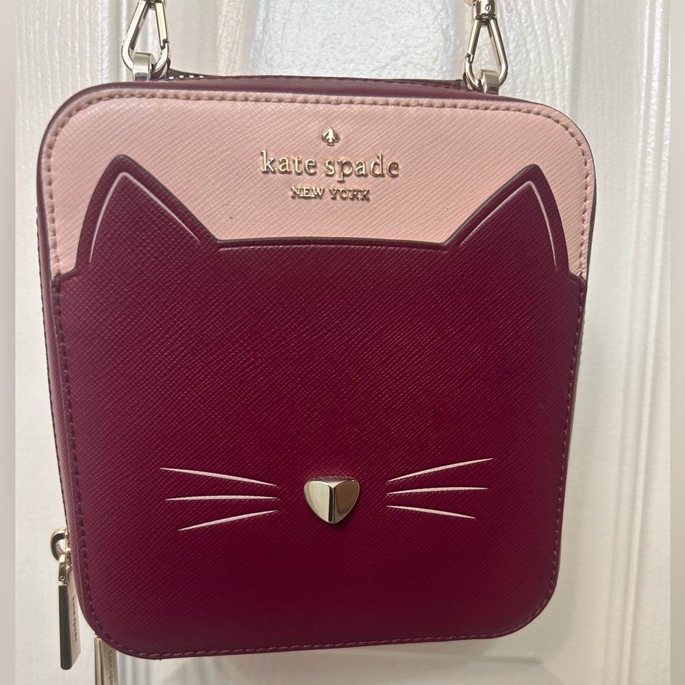 EUC, Kate Spade Daisy Crossbody Meow Cat Bag Pink
